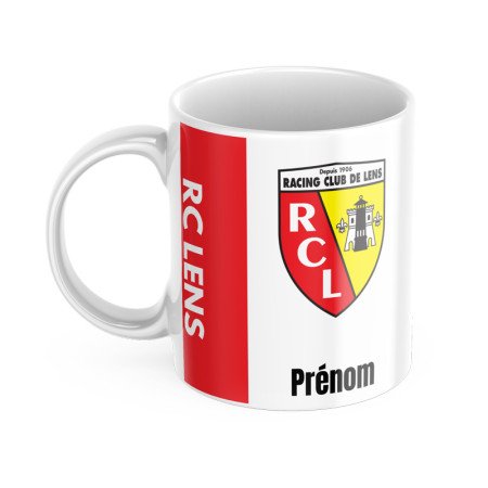 Tasse Mug personnalisé foot RC Lens avec prénom