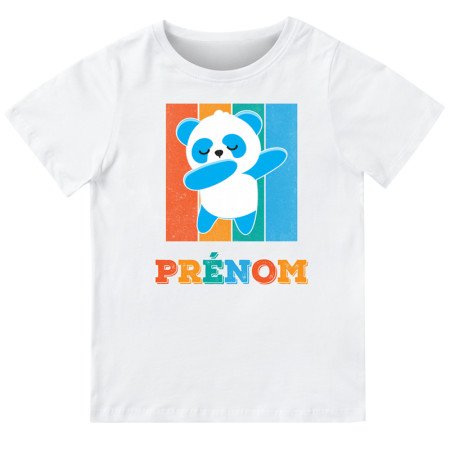 T-shirt enfant personnalisé avec un panda qui dab