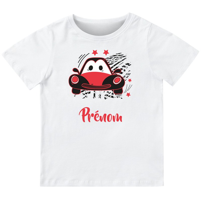 T-shirt enfant personnalisé avec une voiture