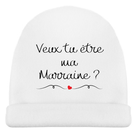 bonnet bébé veux tu être ma marraine