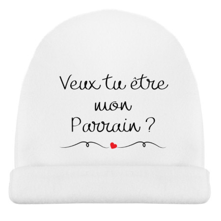 bonnet bébé veux tu être mon parrain