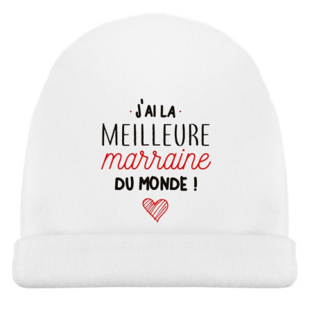 bonnet naissance bébé j'ai la meilleure marraine du monde