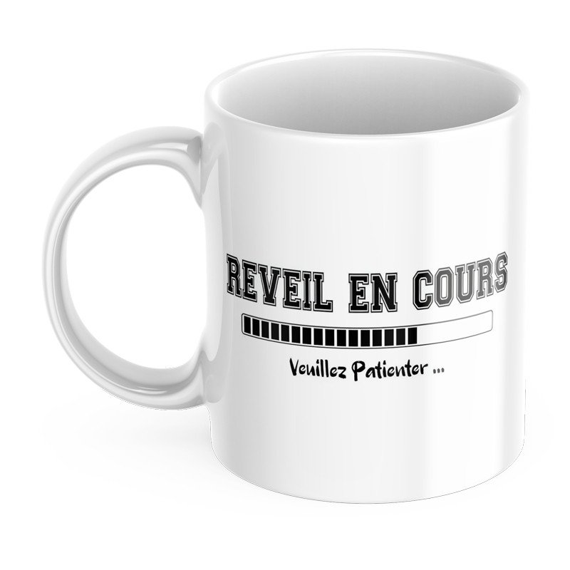 Tasse personnalisée réveil en cours