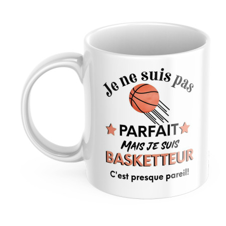 Mug personnalisé je ne suis pas parfait mais je suis basketteur