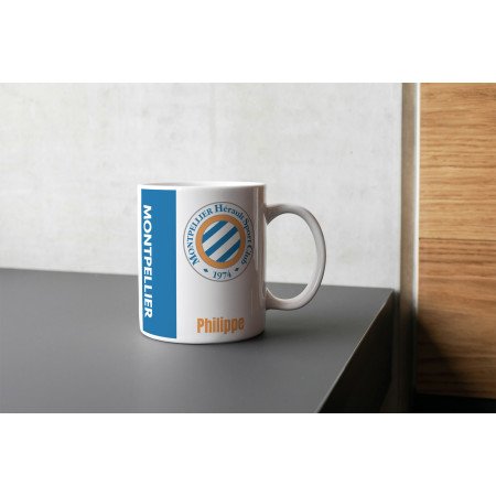 tasse prénom texte foot monptellier