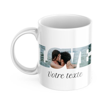 Tasse personnalisée love, photo et texte