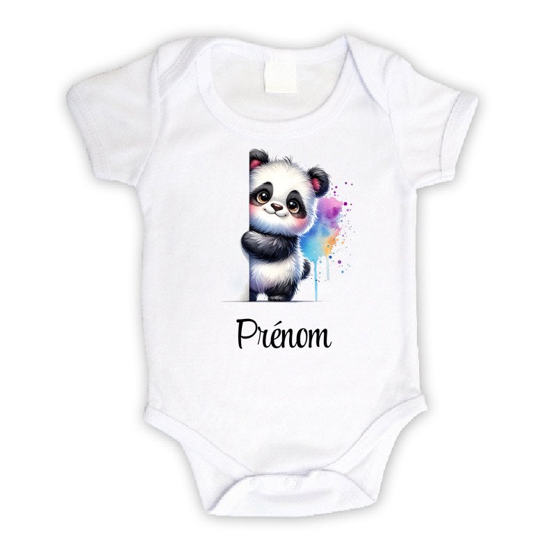 Body pour bébé personnalisé avec un panda et prénom