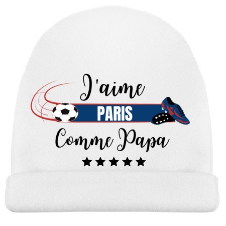 bonnet pour bébé j'aime Paris comme papa