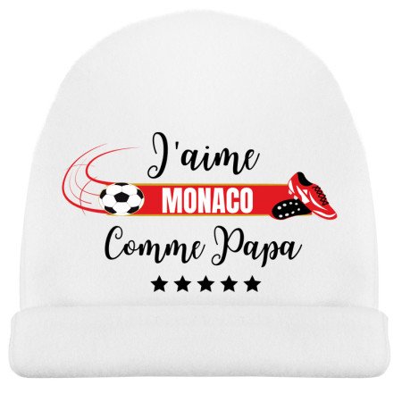 bonnet pour bébé j'aime Monaco comme papa