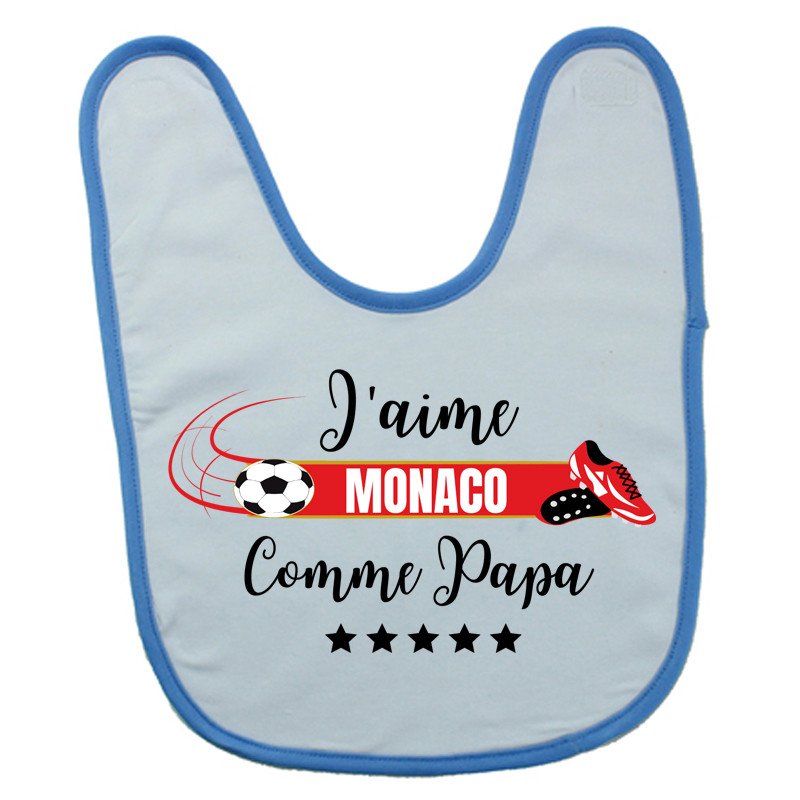 Bavoir bébé personnalisé j'aime Monaco comme papa