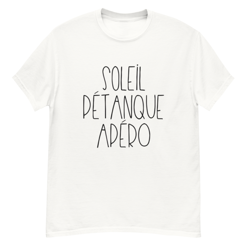 T-shirt homme personnalisé soleil pétanque apéro