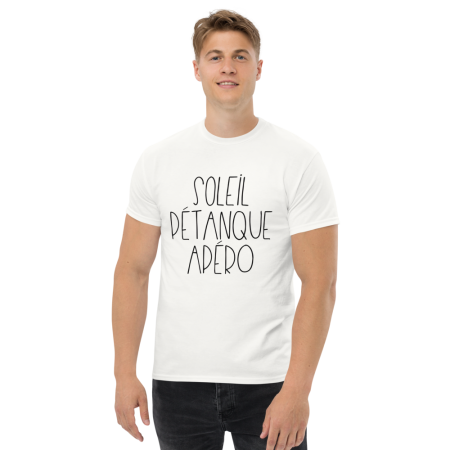 T-shirt homme personnalisé soleil pétanque apéro