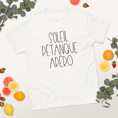 T-shirt homme personnalisé soleil pétanque apéro