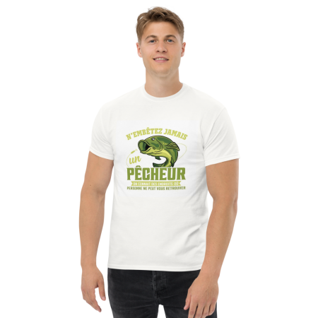 T-shirt homme personnalisé n'embêtez jamais un pêcheur