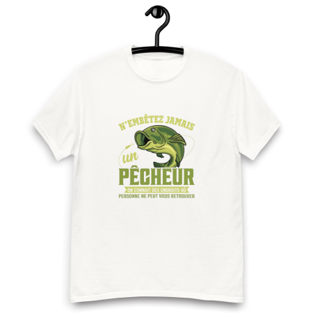T-shirt homme personnalisé n'embêtez jamais un pêcheur