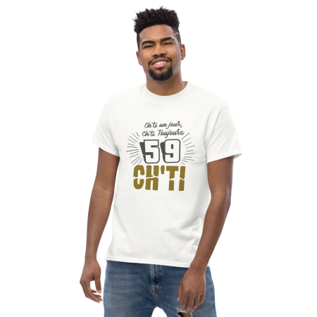 T-shirt homme personnalisé ch'ti un jour ch'ti toujours