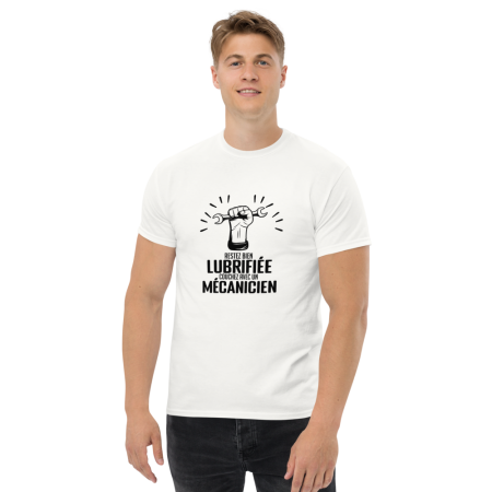 T-shirt humour homme restez bien lubrifiée