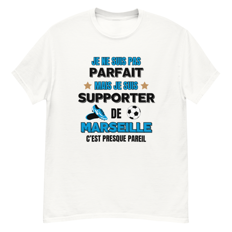 T-shirt homme personnalisé Marseille, je ne suis pas parfait