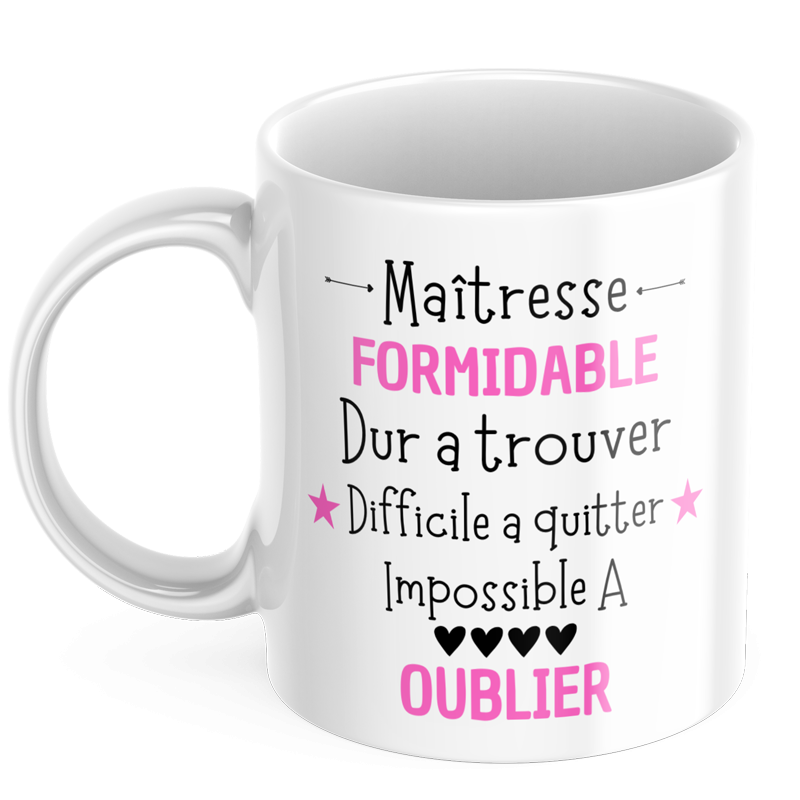 Mug personnalisé maitresse formidable