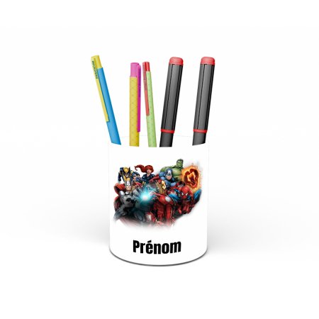 Pot à crayons personnalisé avec marvel