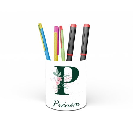 Pot à crayons personnalisé avec initial et prénom