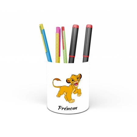 Pot à crayons personnalisé avec simba
