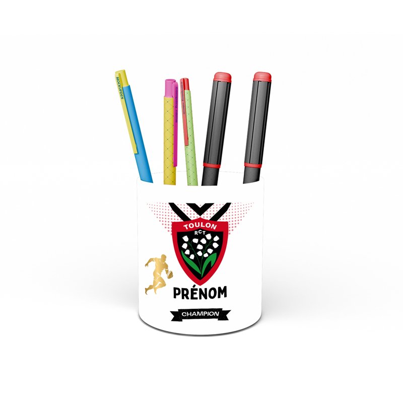 Pot à crayons rugby personnalisé RCT Toulon