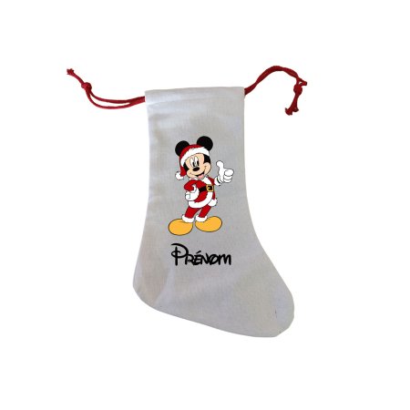 Chaussette Noel personnalisée - Mickey pouce avec prénom