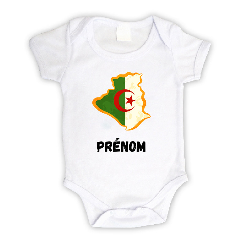 Body pour bébé personnalisé avec drapeau de l'Algerie